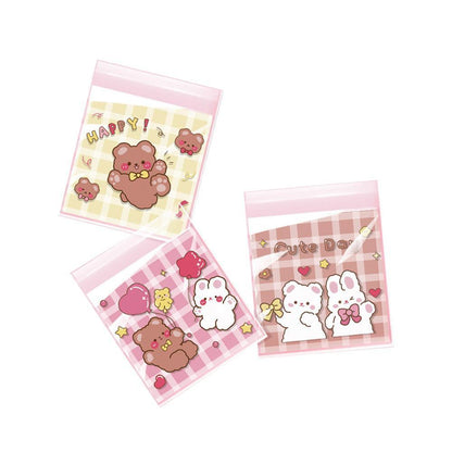 500 Pack Self Adhesive Cookie Packaging Bags Vibrant Designs OPP Material - Have a nice day 10*10*3cm