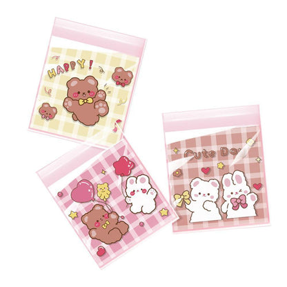 500 Pack Self Adhesive Cookie Packaging Bags Vibrant Designs OPP Material - Have a nice day 10*10*3cm