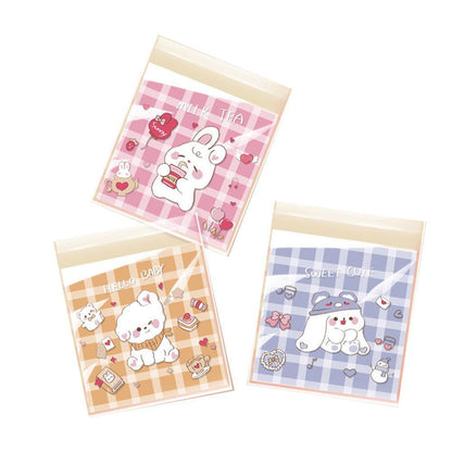 500 Pack Self Adhesive Cookie Packaging Bags Vibrant Designs OPP Material - Have a nice day 10*10*3cm