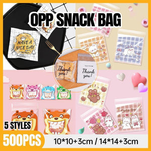 500 Pack Self Adhesive Cookie Packaging Bags Vibrant Designs OPP Material - Beer 10*10*3cm
