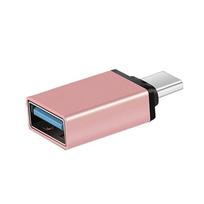 USB Type-C to USB 3.0 Adapter OTG Converter for Phone Tablet Laptop - Rose Gold