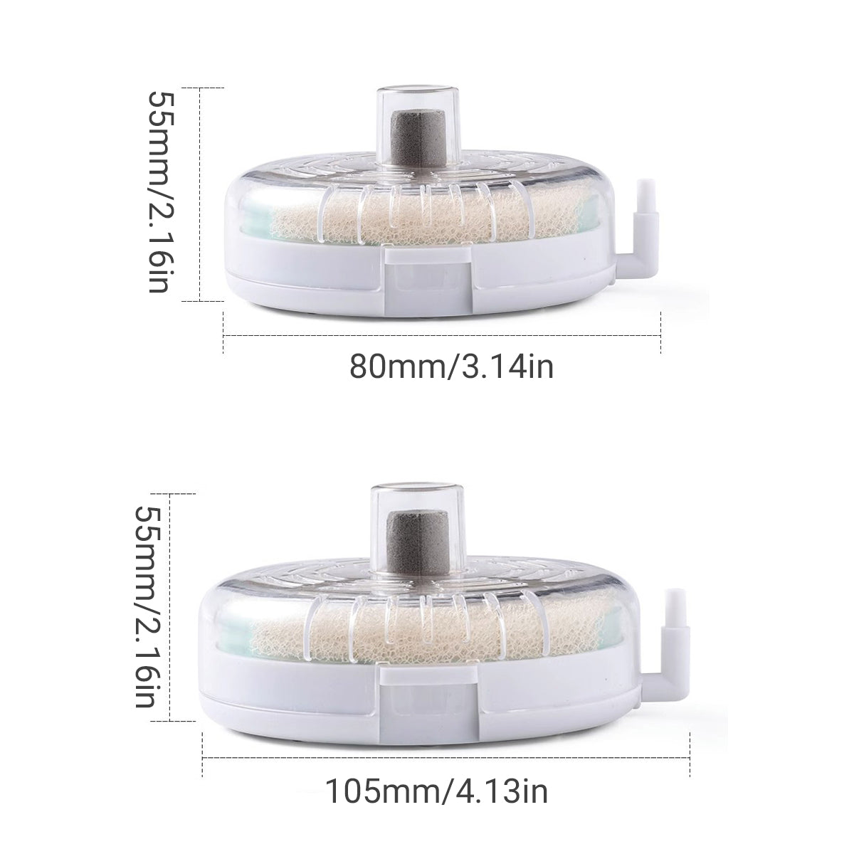 Aquarium Filter Special Mini Small Tank Filter Circle for Freshwater or Marine - 8cm Replacement Cotton*5