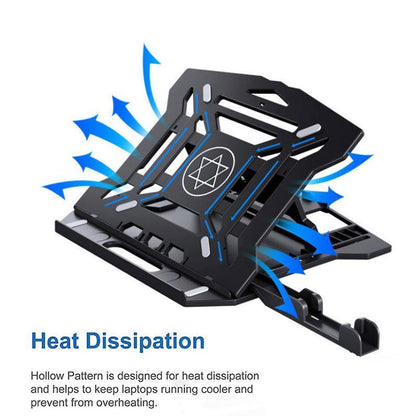 Adjustable Laptop Stand with 360-Degree Base for Desk Riser Home Office Holder - White