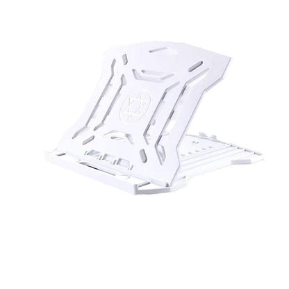 Adjustable Laptop Stand with 360-Degree Base for Desk Riser Home Office Holder - White