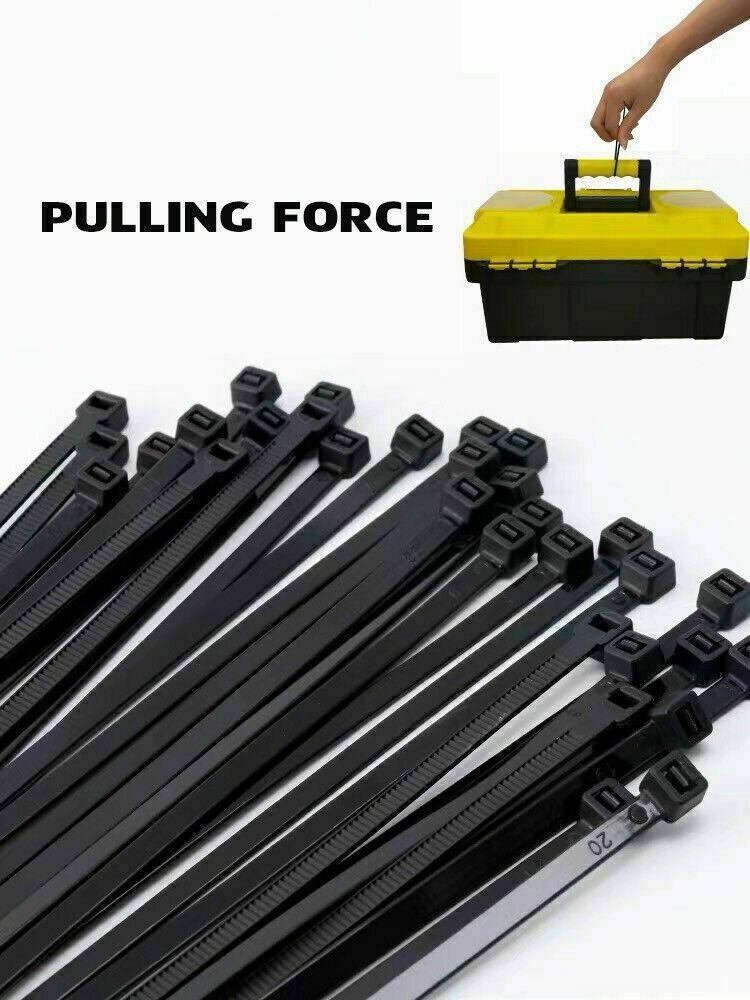 50X Cable Ties Zip Ties Nylon Uv Stabilised Black Cable Tie - 10*500mm White