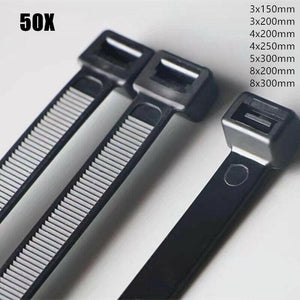 50X Cable Ties Zip Ties Nylon Uv Stabilised Black Cable Tie - 10*750mm White