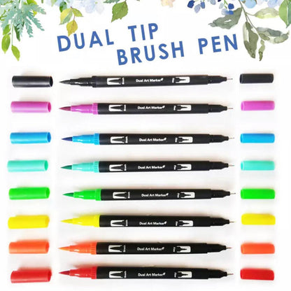 12-120 Watercolor Brush Pen Set Artist Sketch Marker - White-72 Colours