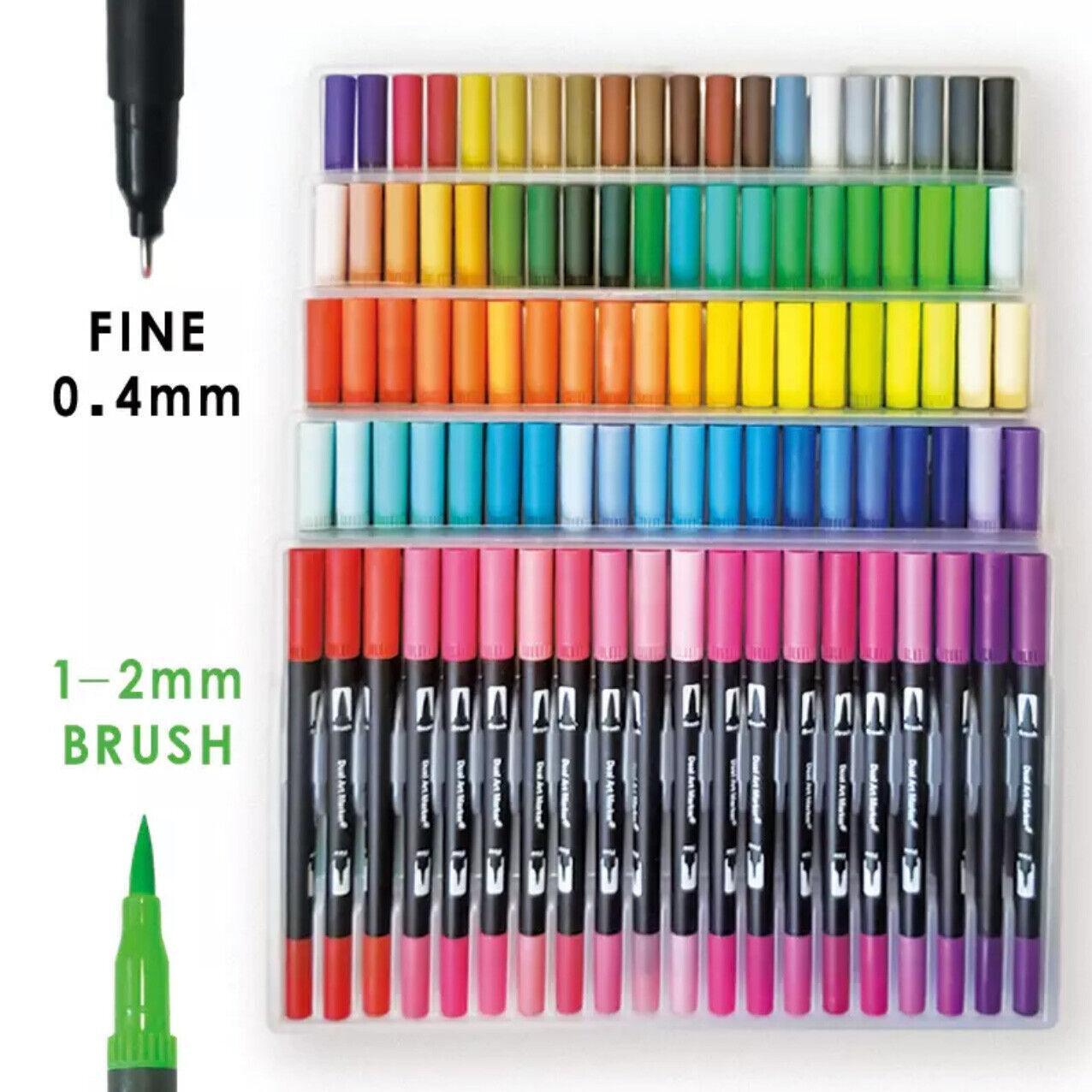 12-120 Watercolor Brush Pen Set Artist Sketch Marker - White-120 Colours