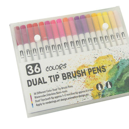 12-120 Watercolor Brush Pen Set Artist Sketch Marker - White-120 Colours