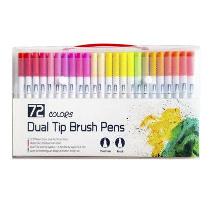12-120 Watercolor Brush Pen Set Artist Sketch Marker - White-120 Colours