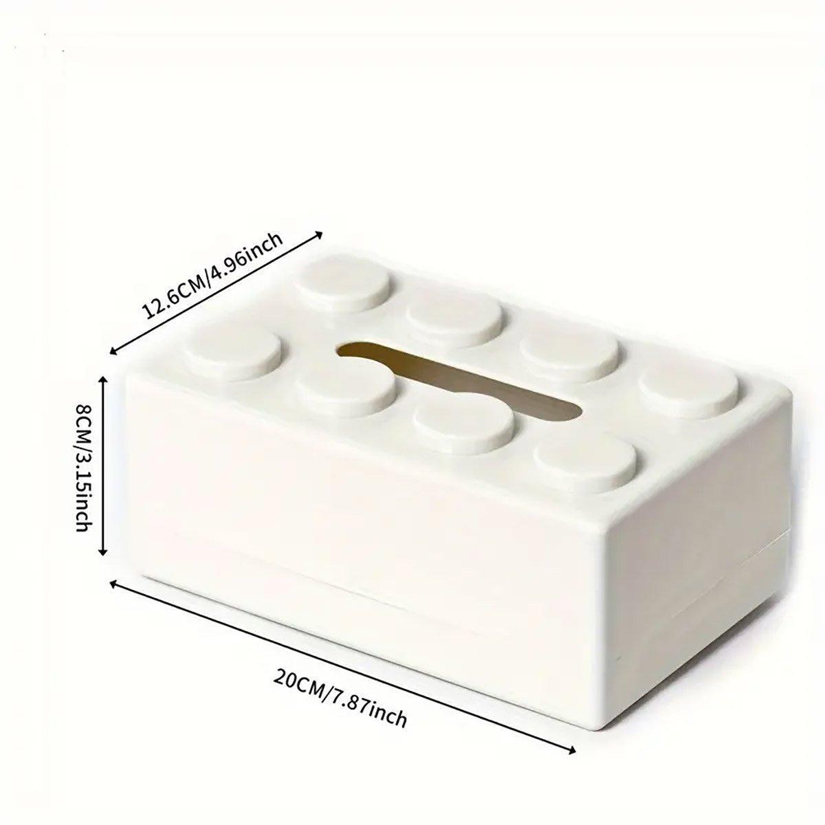 Tissue Box Cover Creative Building Block Cute Napkin Dispenser Holder Home Decor - Black