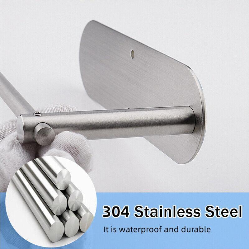 Kitchen Hanger Paper Roll Cabinet Towel Holder Organizer Rack Shelf Wall Adhesive - Silver