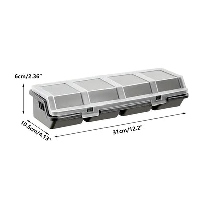 Plastic Screw Parts Storage Box Small Hardware Organizer Case with Four Grids
