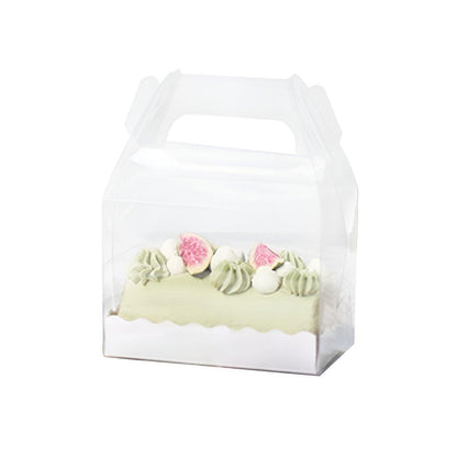 25pcs Transparent Portable Baking Box for Lasagna Mousse Cake Western Point Food - M(Round Holle Tray)