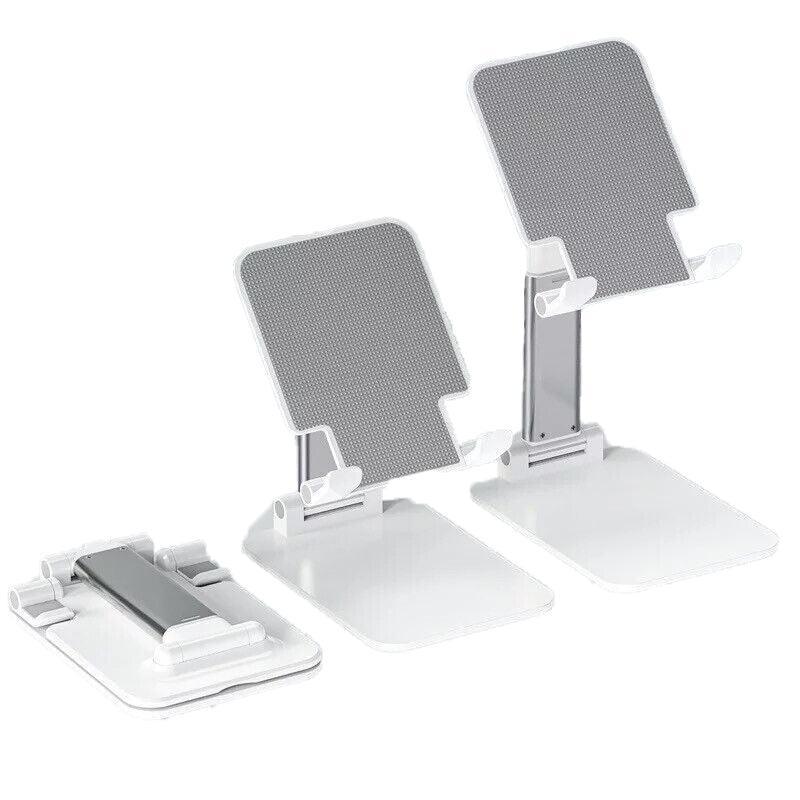 Foldable Adjustable Universal Desk Stand Holder For Mobile Phone Tablet Portable - Black