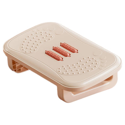 Ergonomic Office Footrest Adjustable Under Desk Stool Anti Fatigue Foot Support - Blue