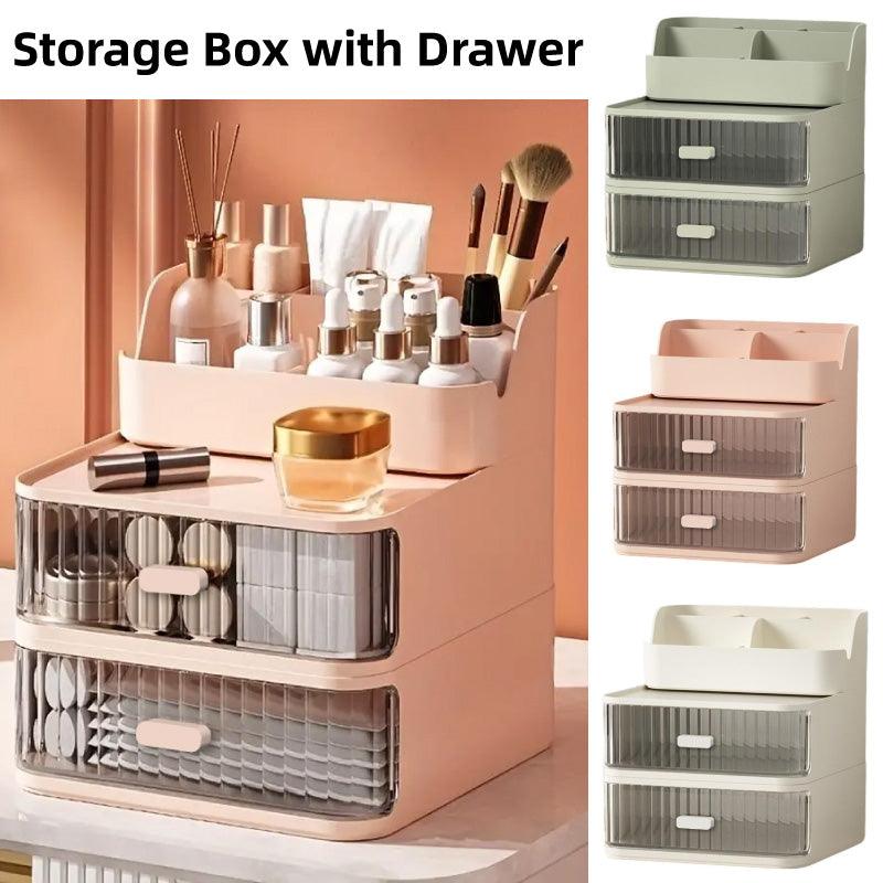 Drawer Storage Box Stationery Cosmetic Organizer Multi Purpose Desktop Holder - Green - Factory Direct Shop