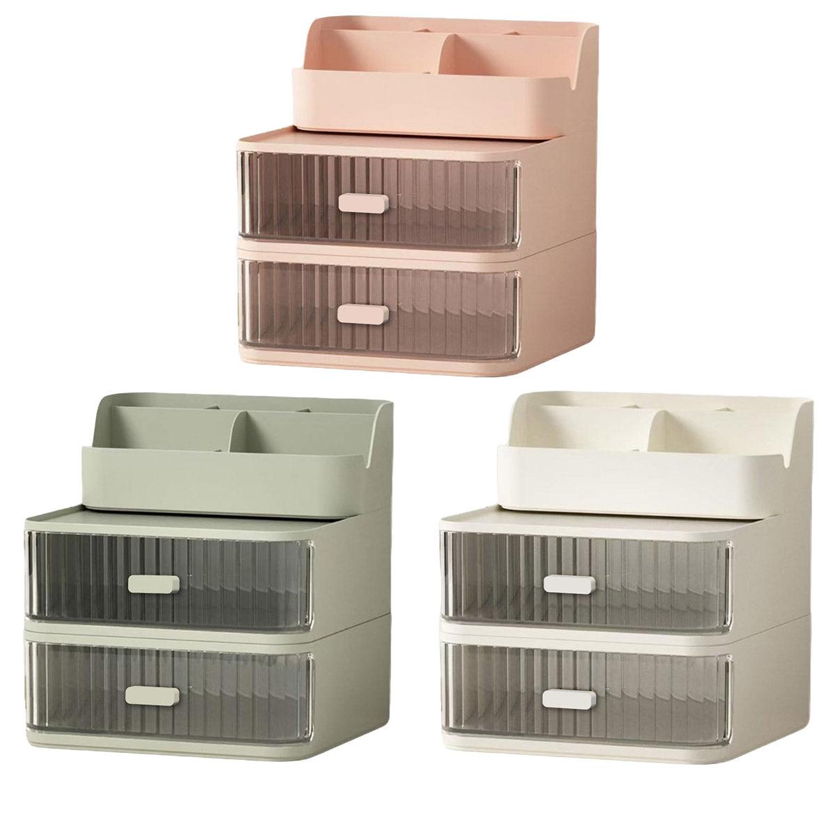 Drawer Storage Box Stationery Cosmetic Organizer Multi Purpose Desktop Holder - Green - Factory Direct Shop