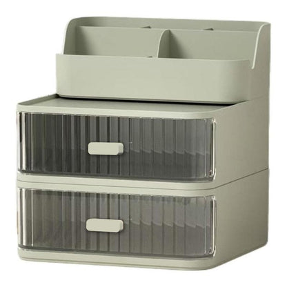 Drawer Storage Box Stationery Cosmetic Organizer Multi Purpose Desktop Holder - Green - Factory Direct Shop