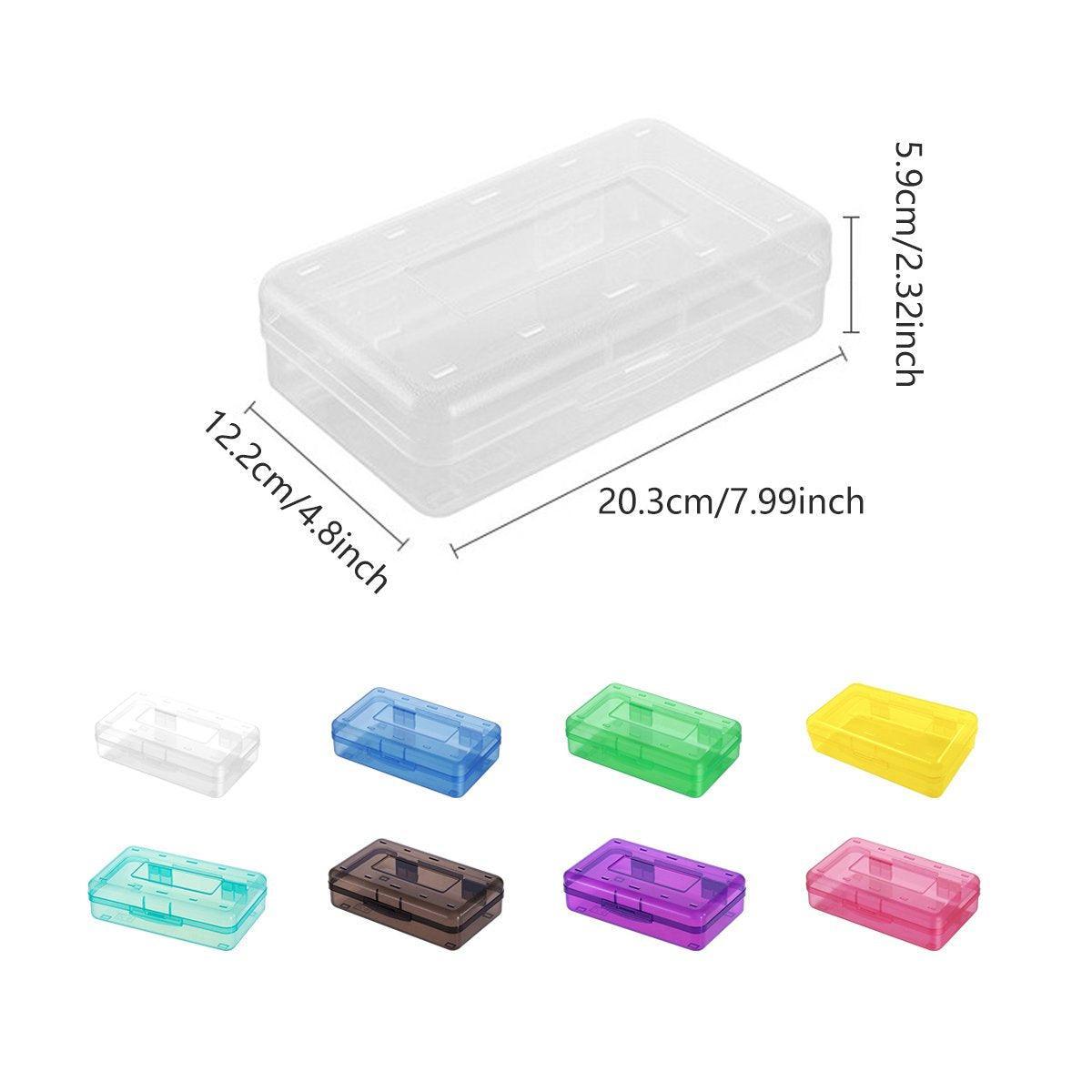 Large Capacity Transparent Plastic Pencil Case Multifunctional Student Art Box - Transparent