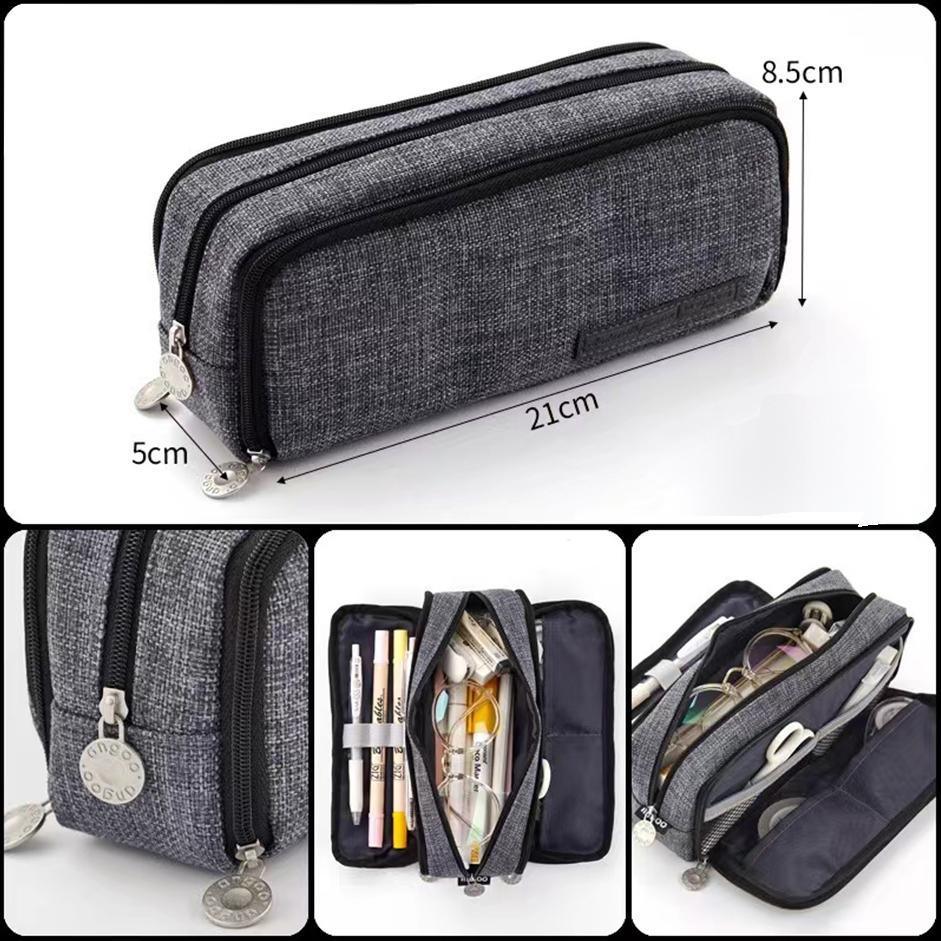 Zipper Pencil Case Large Capacity Storage Bag School Stationery Makeup Organizer - Dot