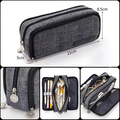 Zipper Pencil Case Large Capacity Storage Bag School Stationery Makeup Organizer - Dot