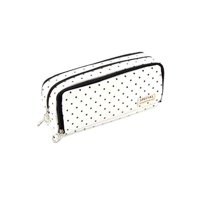 Zipper Pencil Case Large Capacity Storage Bag School Stationery Makeup Organizer - Dot