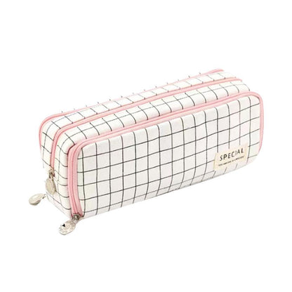 Zipper Pencil Case Large Capacity Storage Bag School Stationery Makeup Organizer - Yellow