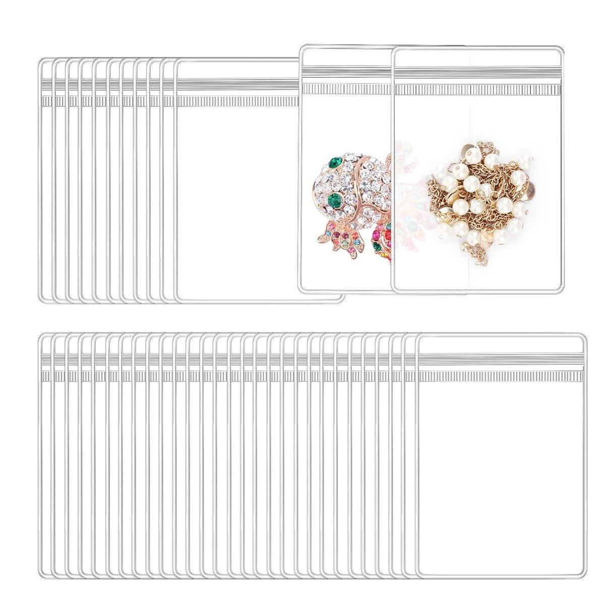100pcs PVC Self-Sealing Jewelry Bags Anti-Oxidation Storage Dustproof Bags - 5*7cm