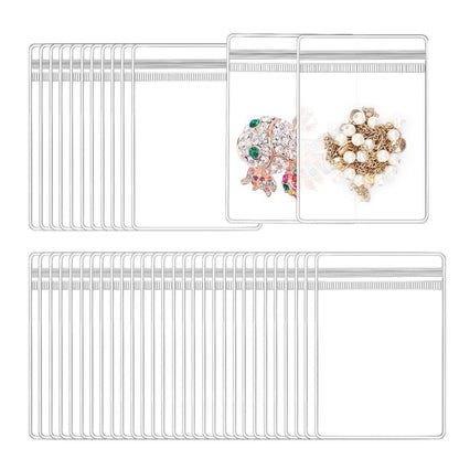 100pcs PVC Self-Sealing Jewelry Bags Anti-Oxidation Storage Dustproof Bags - 6*8cm