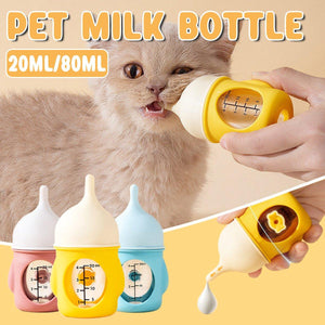 Silicone Pet Milk Feeding Bottle with Scale for Small Puppies and Kittens 20ml 80ml - 80ml - Blue - Factory Direct Shop