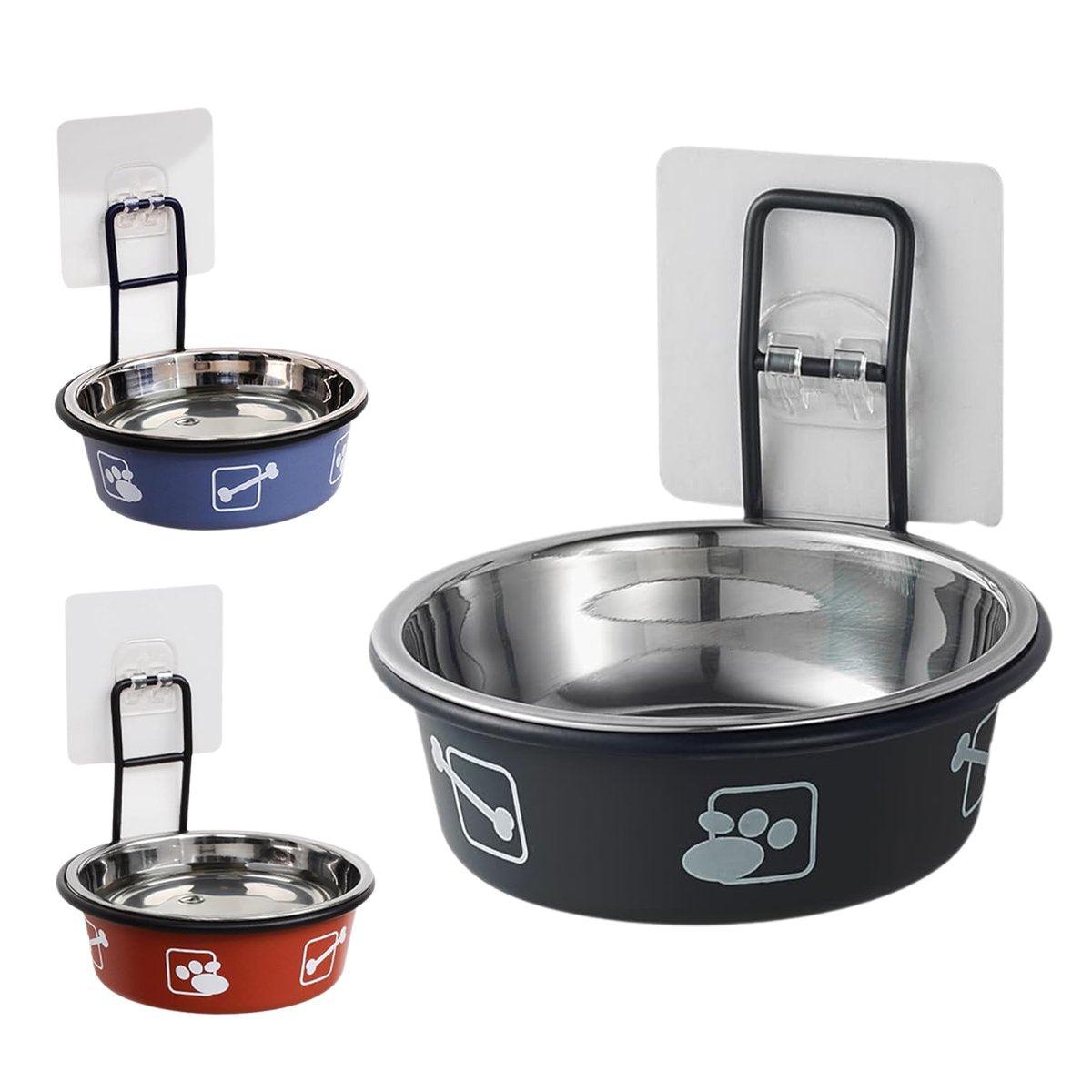 Stainless Steel Pet Bowl Hanging Cat Food Water Bowl Durable for Dogs and Cats - Blue - 12cm - Factory Direct Shop