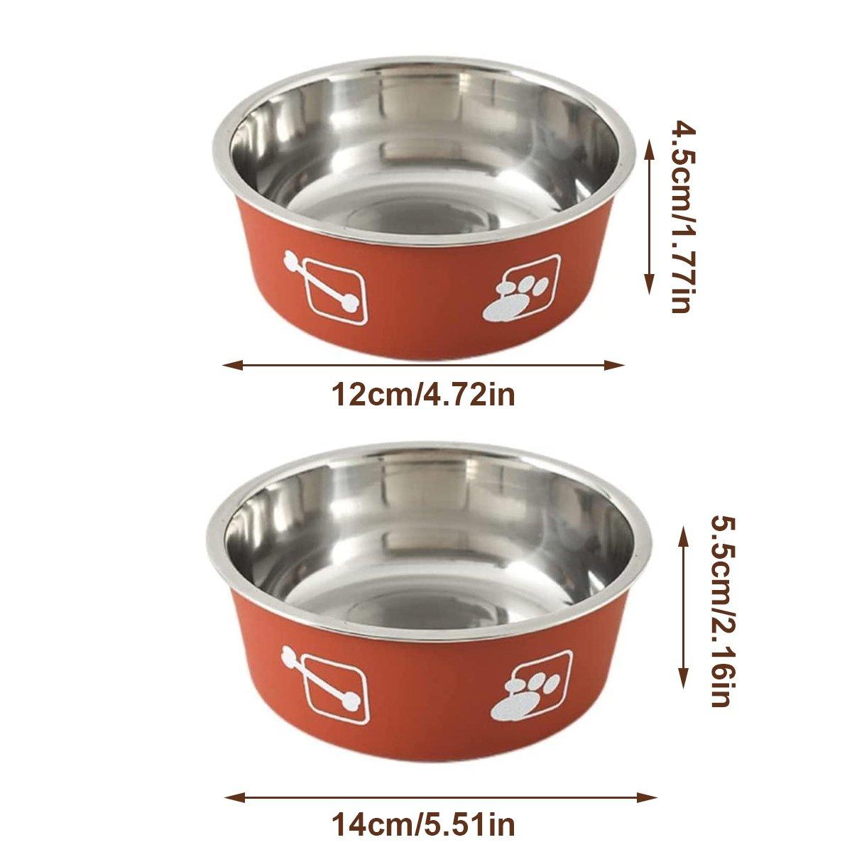 Stainless Steel Pet Bowl Hanging Cat Food Water Bowl Durable for Dogs and Cats - Red - 12cm - Factory Direct Shop