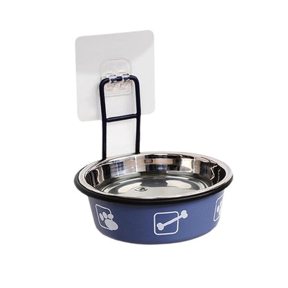 Stainless Steel Pet Bowl Hanging Cat Food Water Bowl Durable for Dogs and Cats - Red - 12cm - Factory Direct Shop