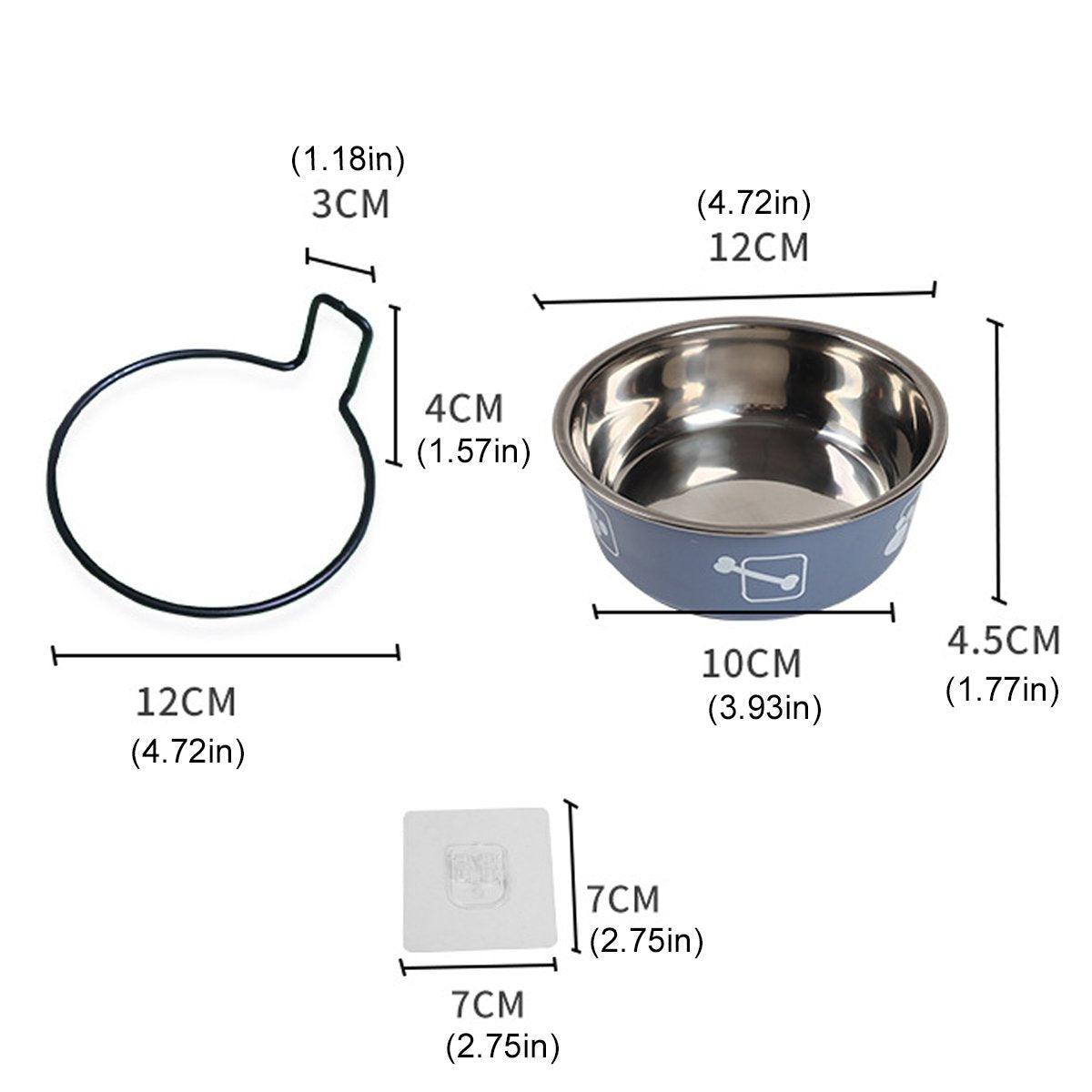 Stainless Steel Pet Bowl Hanging Cat Food Water Bowl Durable for Dogs and Cats - Red - 14cm - Factory Direct Shop
