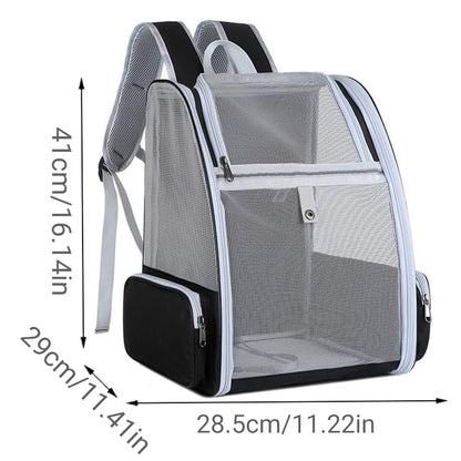 Large Foldable Breathable Portable Cat Dog Bag Outdoor Shoulder Pet Backpack - Blue