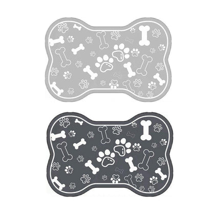 Pet Feeding Mat Non-slip Diatom Mud Absorbent Dirt-resistant Waterproof Placemat - Grey-60x90cm