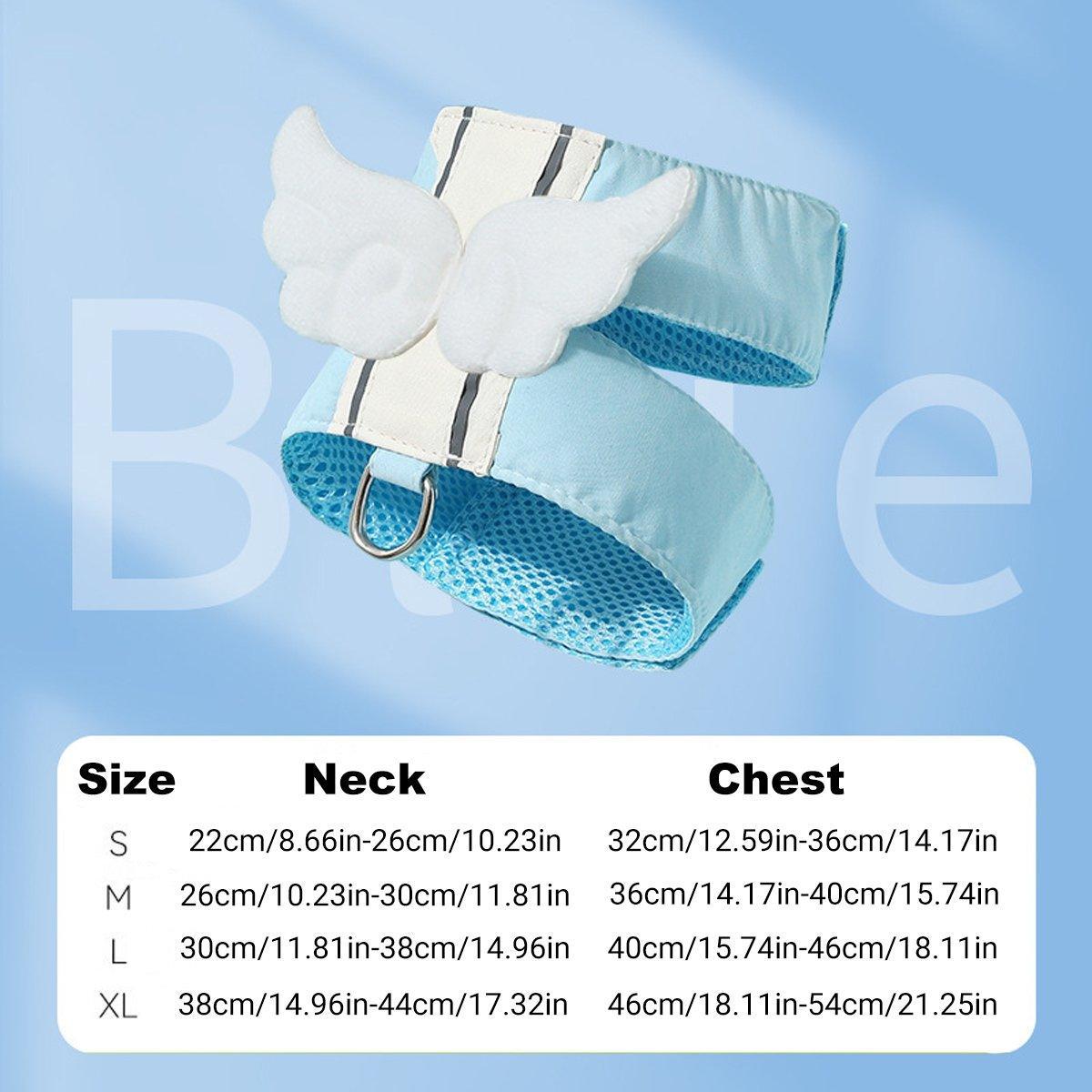 Pet Angel Wings Dog Vest Leash Cat Harness Anti - Break Walking Dog Leash Set - Blue - S - Factory Direct Shop