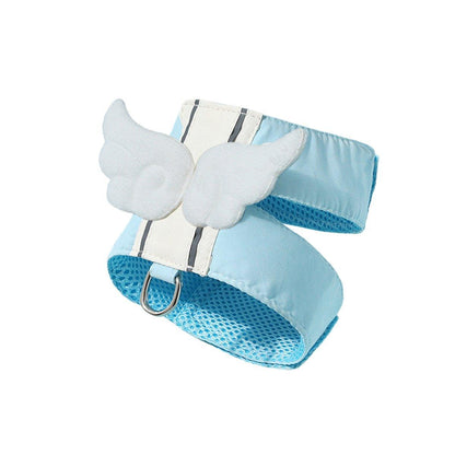 Pet Angel Wings Dog Vest Leash Cat Harness Anti - Break Walking Dog Leash Set - Blue - S - Factory Direct Shop