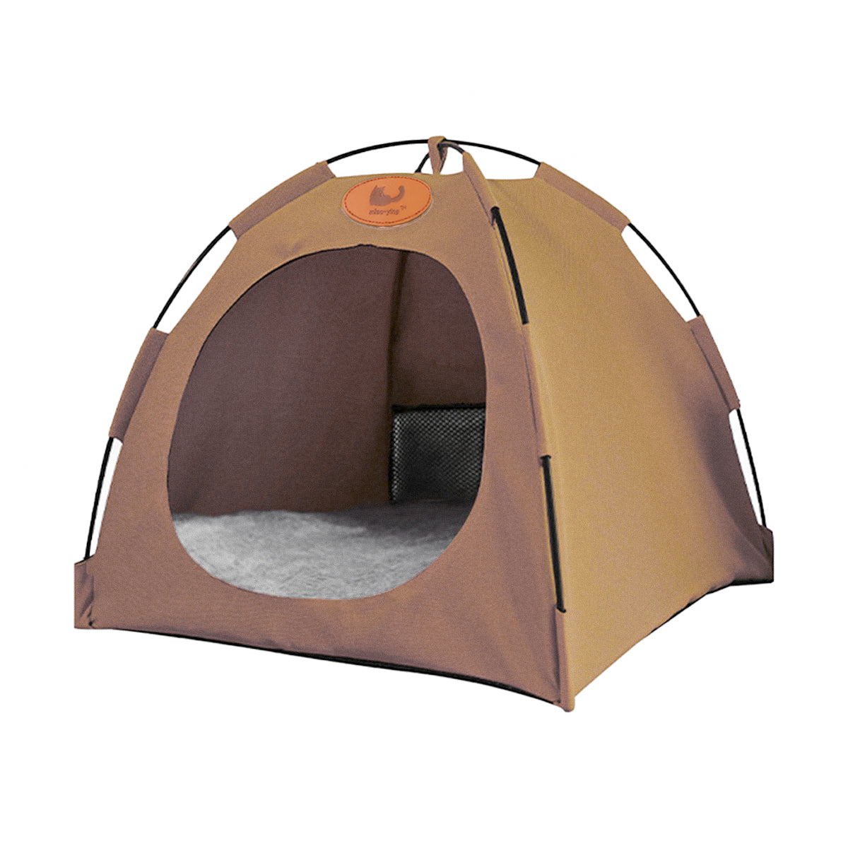 Folding Camping Pet Tent for Cats Puppy Bed Indoor Cat Nest Dog Cave Style House - Beige - Factory Direct Shop