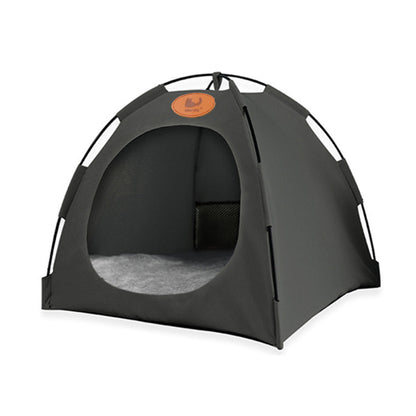 Folding Camping Pet Tent for Cats Puppy Bed Indoor Cat Nest Dog Cave Style House - Beige - Factory Direct Shop