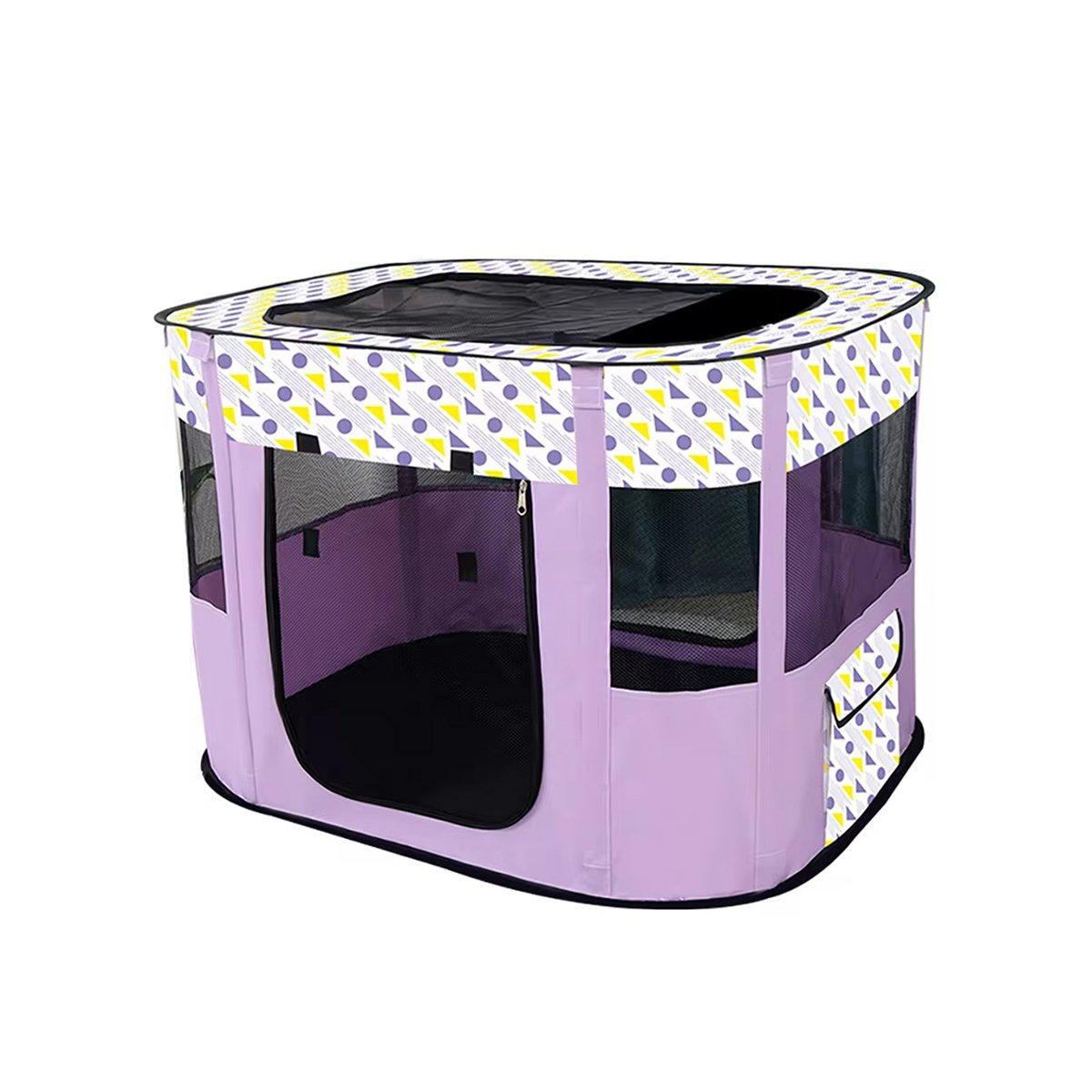 Foldable Cat Dog Kennel Pet Delivery Cage Portable Pet Fence Tent - Cyan - M - Factory Direct Shop