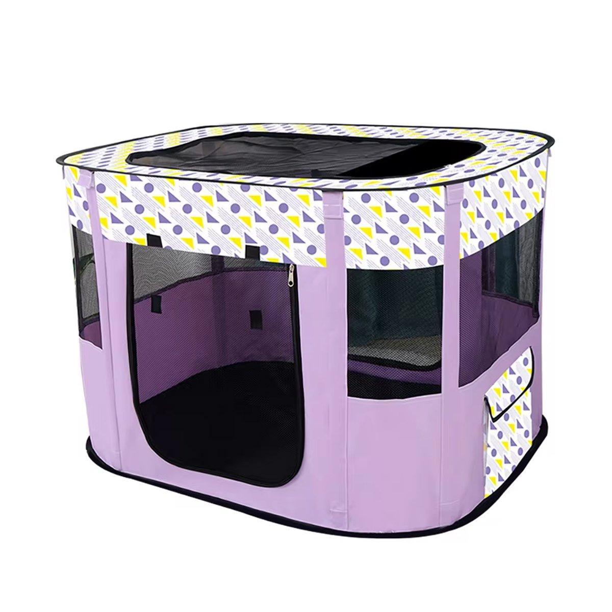 Foldable Cat Dog Kennel Pet Delivery Cage Portable Pet Fence Tent - Cyan - M - Factory Direct Shop