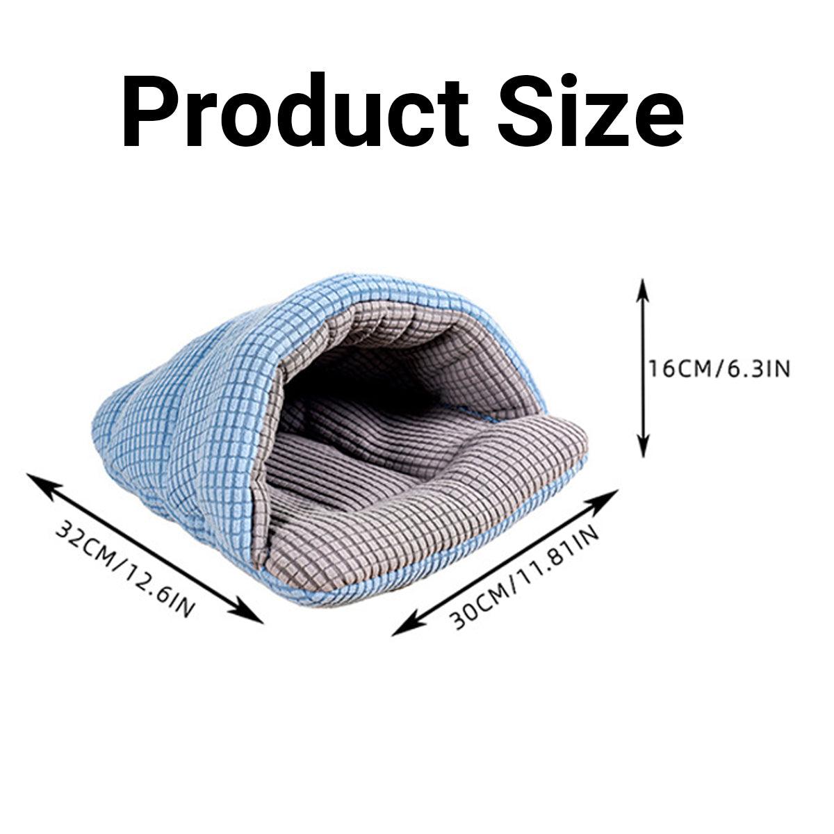 Pet Kennel Sleeping Bag Semi Enclosed Bed for Small Animals Cats and Puppies - Grey - Factory Direct Shop