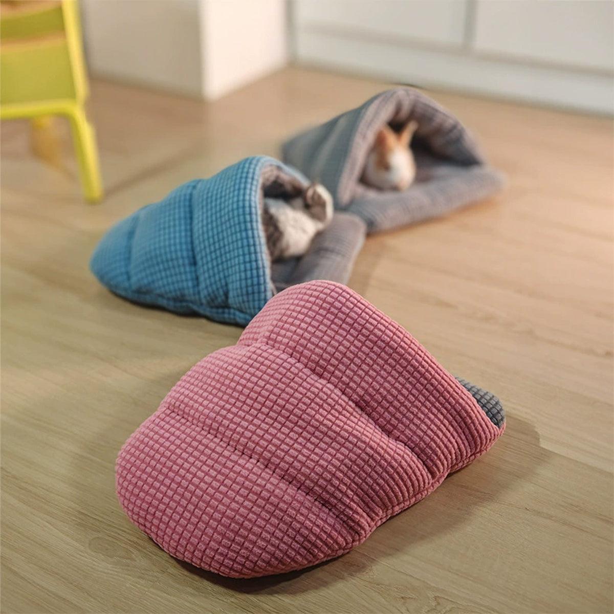 Pet Kennel Sleeping Bag Semi Enclosed Bed for Small Animals Cats and Puppies - Grey - Factory Direct Shop