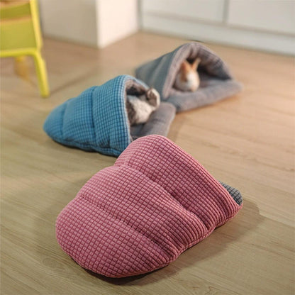 Pet Kennel Sleeping Bag Semi Enclosed Bed for Small Animals Cats and Puppies - Grey - Factory Direct Shop
