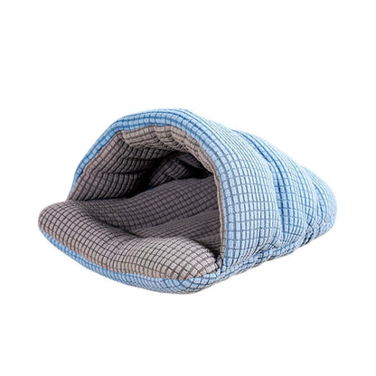 Pet Kennel Sleeping Bag Semi Enclosed Bed for Small Animals Cats and Puppies - Grey - Factory Direct Shop