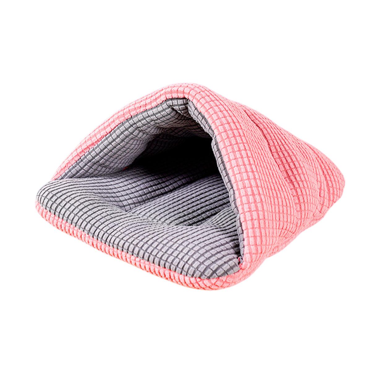 Pet Kennel Sleeping Bag Semi Enclosed Bed for Small Animals Cats and Puppies - Grey - Factory Direct Shop