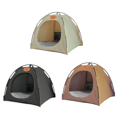 Folding Camping Pet Tent for Cats Puppy Bed Indoor Cat Nest Dog Cave Style House - Grey - Factory Direct Shop
