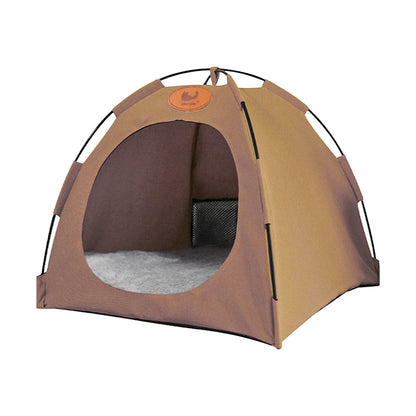 Folding Camping Pet Tent for Cats Puppy Bed Indoor Cat Nest Dog Cave Style House - Grey - Factory Direct Shop